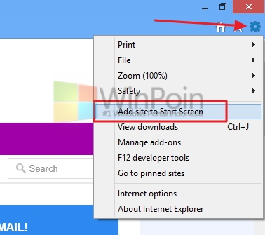 Cara Pin Halaman Website di Start Screen Windows 8