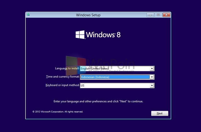 Cara Install 
Windows 8