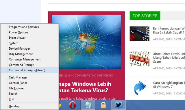 Cara Membuka Command Prompt sebagai Admin di Windows 8