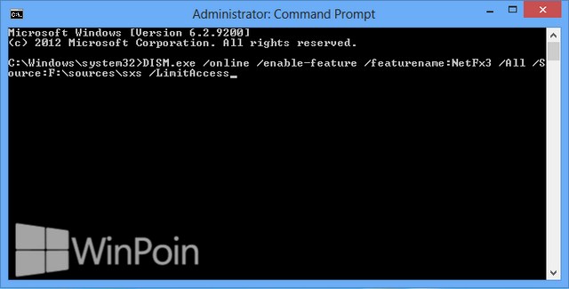 Cara Install .NET Framework 3.5 di Windows 8 secara Offline dengan Command Prompt