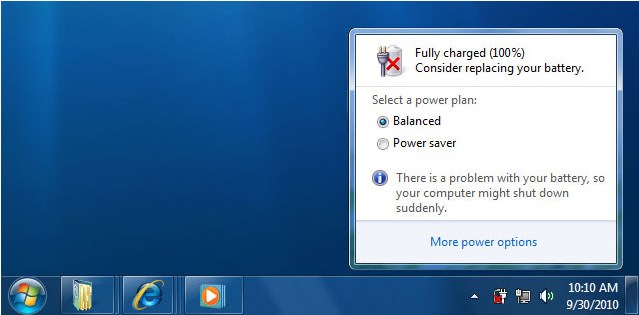 Cara Menghilangkan Tanda Silang Merah di Notifikasi Baterai Windows 7