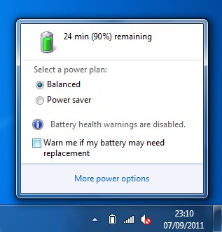 Cara Menghilangkan Tanda Silang Merah di Notifikasi Baterai Windows 7