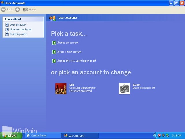 Cara Mengubah Password Komputer di Windows XP