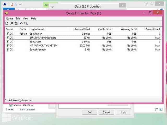 Cara Membatasi Penggunaan Kapasitas Hardisk untuk User Tertentu di Windows