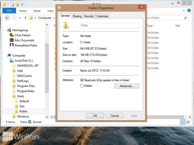 Cara Sharing File atau Folder Windows 8