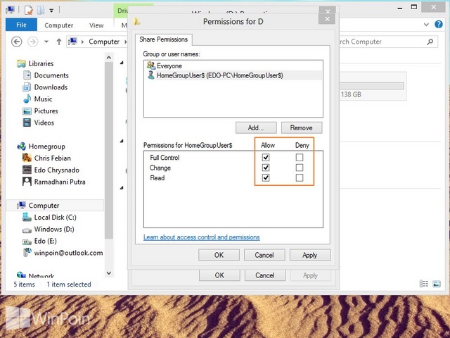 Cara Sharing File atau Folder Windows 8