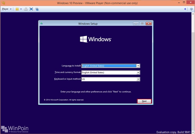 Cara Install Windows 10 Preview di VMware (Virtual Machine)