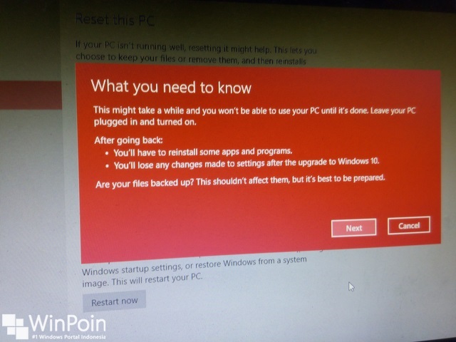Cara Downgrade Windows 10 ke Windows 8.1