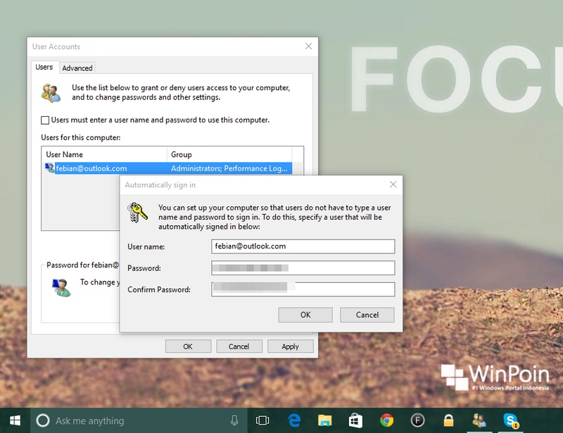 Cara Menghilangkan Login Screen di Windows 10 (Agar Tidak Perlu Memasukkan Password Lagi)