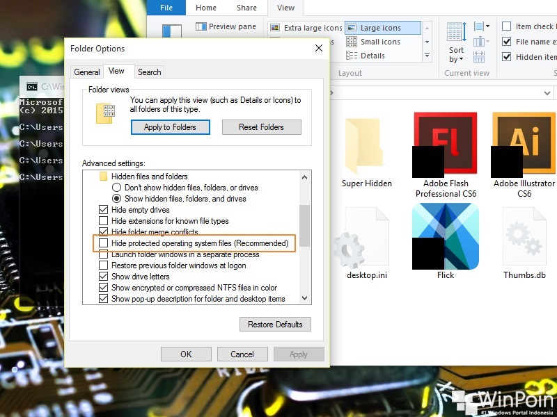 Cara Membuat File/Folder Super Hidden di Windows