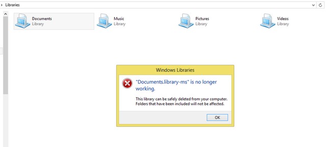 Cara Mengatasi "Documents.library-ms is No Longer Working" di Windows 8