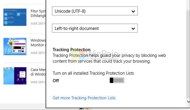 IE 11 Windows Blue dilengkapi Download List dan Tracking Protection