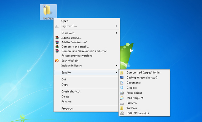 Cara Cepat Menambah Opsi Baru Pada Menu Send To di Windows 7