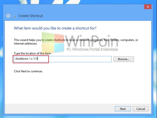 Cara Cepat Membuat Shortcut Shutdown di Windows 8