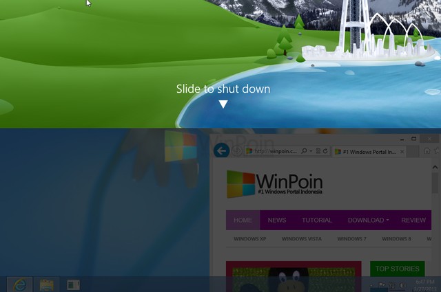 Windows Blue Dilengkapi Fitur Slide to ShutDown