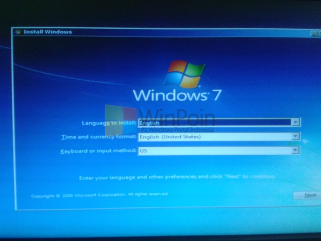 Cara Install Windows 7 dengan Flashdisk