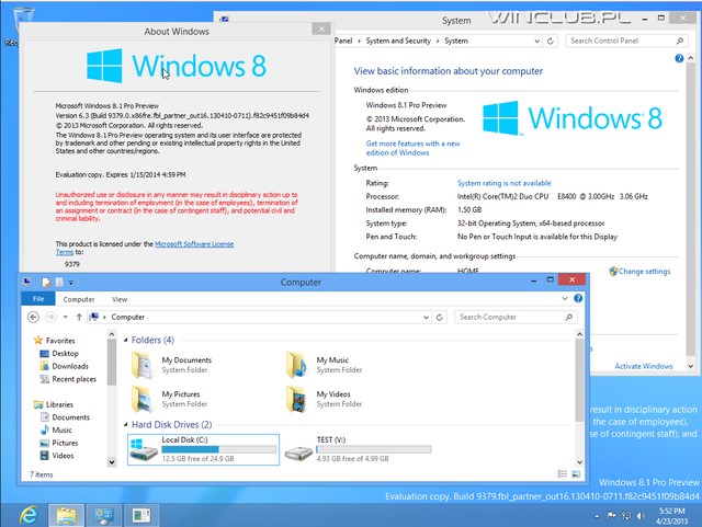 Screenshot Windows 8.1 (Blue) Build 9379 Telah Beredar