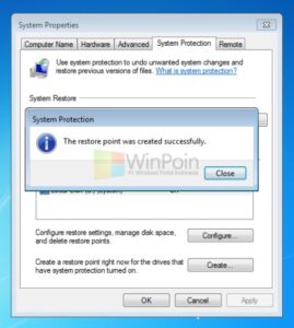 Cara Membuat System Restore Point di Windows 7