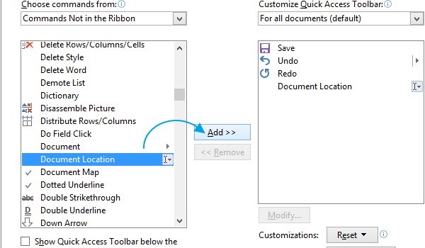 Cara Menambahkan Lokasi Dokumen Pada Toolbar Di Office Word 2013