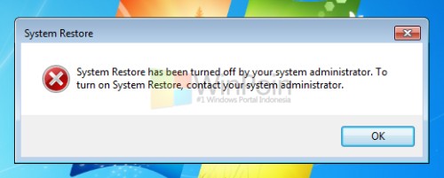 System Restore tidak aktif karena Group Policy Editor