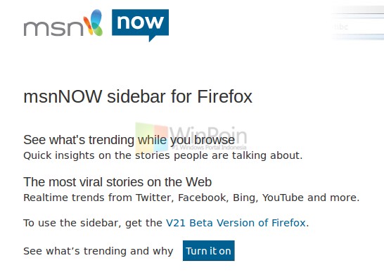 Dapatkan msnNOW Beta untuk Menampikan Berita Populer di Sidebar Firefox