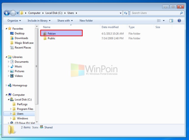 Cara Merename Folder User di Windows