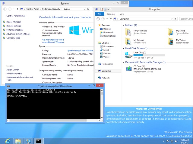 Screenshot Windows 8.1 (Blue) Build 9374 Beredar Luas