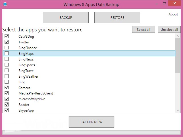 Cara Backup Data Modern Apps Windows 8