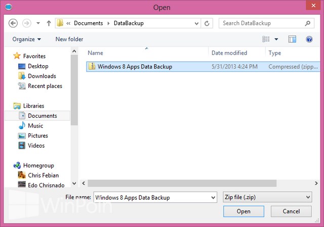 Cara Backup Data Modern Apps Windows 8