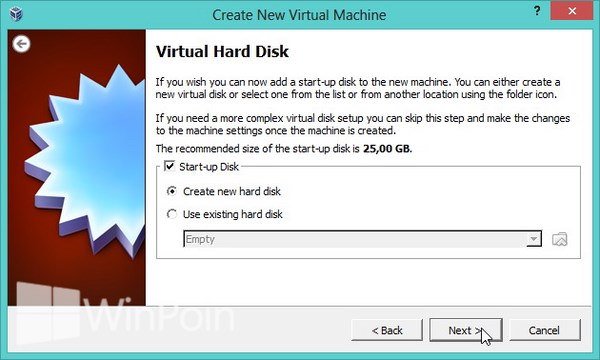 Cara Instal Windows 8 di VirtualBox Bersama Gambar