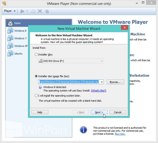 Cara Instal Windows 8 di VMware Player Beserta Gambar