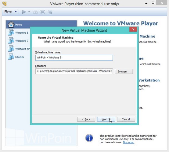 Cara Instal Windows 8 di VMware Player Beserta Gambar