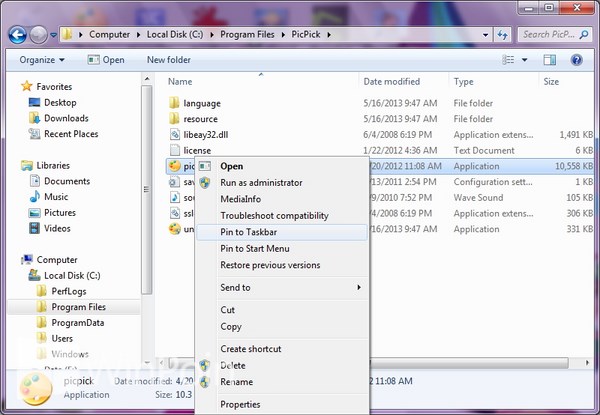 Cara Melakukan Pin File, Folder, Software atau Drive di Windows 7