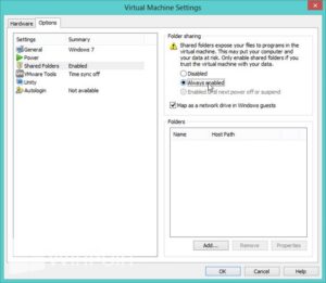 Cara Share Folder dari Windows 7 ke VMware Player