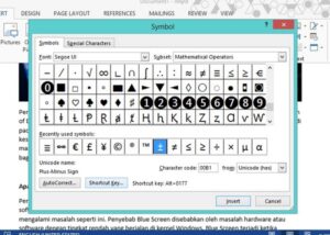 Cara Menggunakan atau Memasukan Simbol di Word 2013