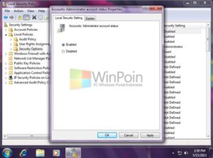 Cara Mengaktifkan dan Mematikan Akun Administrator Built-in Windows 7