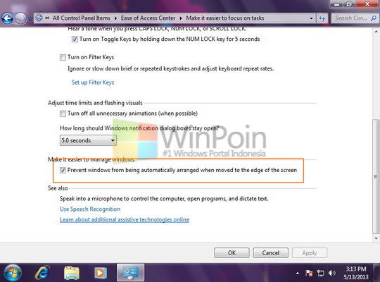 Cara Mengaktifkan dan Mematikan Aero Snap Windows 7