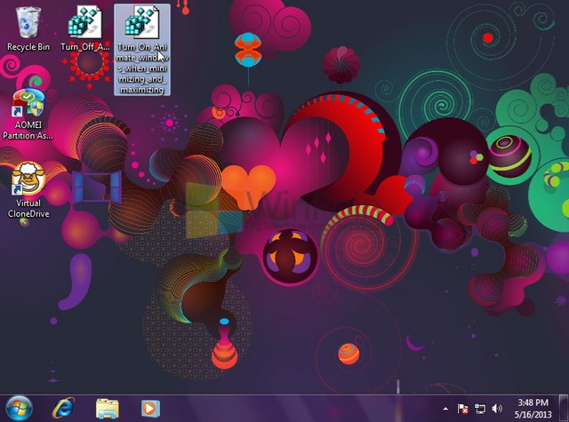 Cara Mengaktifkan dan Mematikan Animasi Minimize dan Maximize Window di Windows 7