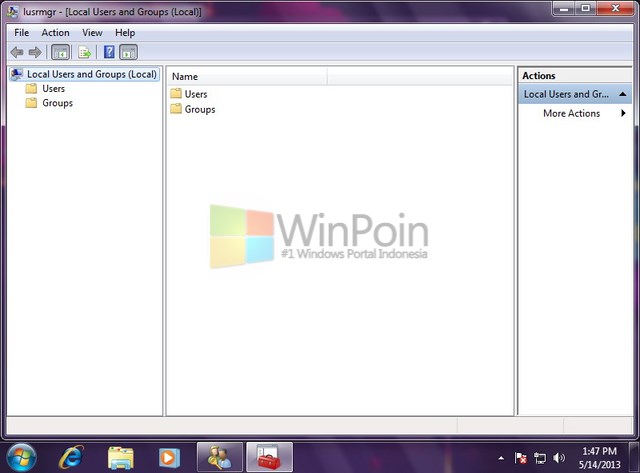 Cara Membuka Local User and Groups di Windows 7