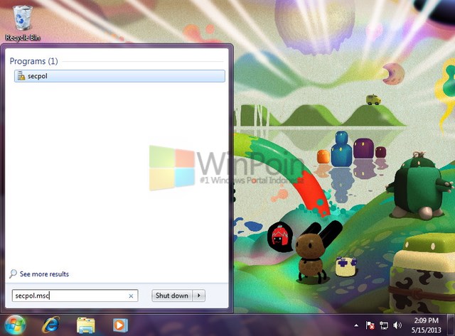 Cara Membuka Local Security Policy Windows 7