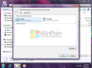 Cara Mengaktifkan dan Mematikan "Always use selected program" Pada Open With di Windows 7