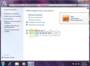 Cara Membuat Password Pada Komputer di Salah Satu Akun Windows 7