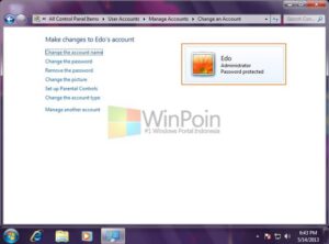 Cara Membuat Password Pada Komputer di Salah Satu Akun Windows 7