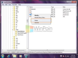 Cara Menghapus Aplikasi dari Open With pada Konteks Menu Klik Kiri Windows 7