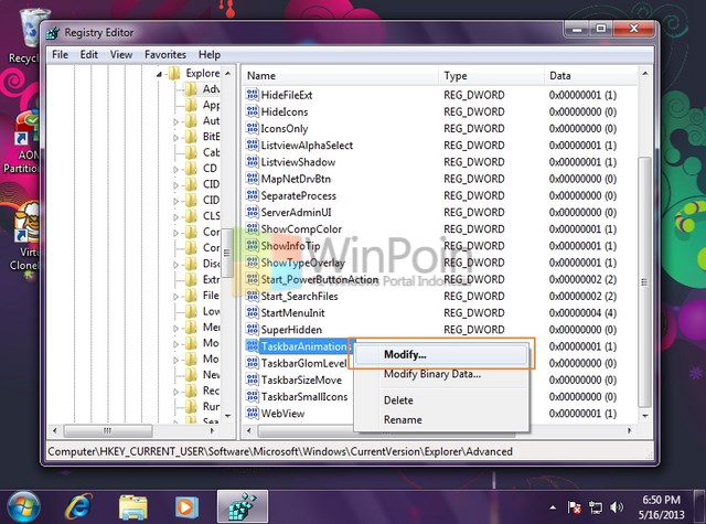 Cara Mengaktifkan dan Mematikan Animasi pada Taskbar dan Start Menu di Windows 7