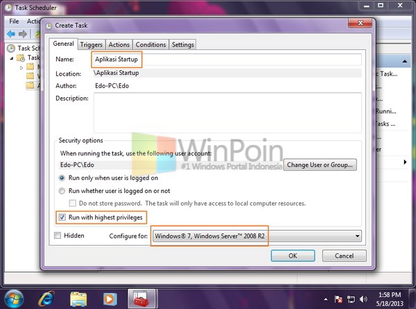 Cara Membuat Aplikasi Berjalan Saat Startup dengan Task Scheduler di Windows 7