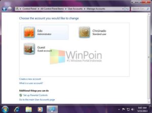 Cara Mengganti Tipe User Account di Windows 7
