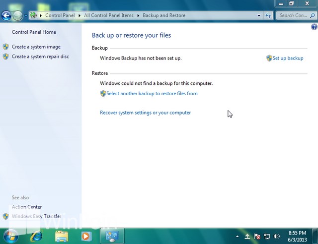 Cara Mengaktifkan atau Mematikan Restore Backup File di Windows 7