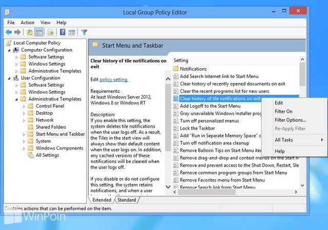 Cara Membersihkan Notifikasi Secara Otomatis Ketika Logout Windows 8
