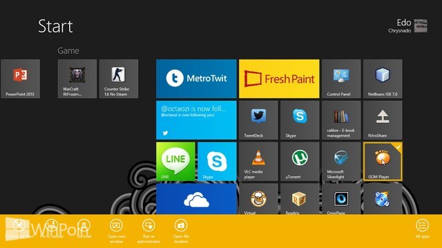 Cara Menambahkan Aplikasi atau Software di Start Screen Windows 8